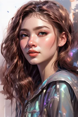 digital painting,fantasy portrait,world digital painting,mystical portrait of a girl,illustrator,girl portrait,girl with speech bubble,sci fiction illustration,portrait background,girl drawing,painting technique,galaxy,aura,artist color,glitter trail,digital art,rosa ' amber cover,nebula,artist portrait,valerian