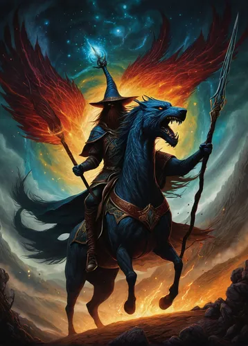 bronze horseman,pegasus,horseman,fire horse,heroic fantasy,fantasy picture,fantasy art,horsemen,alpha horse,black horse,unicorn,sagittarius,weehl horse,unicorn art,horse-heal,constellation unicorn,unicorn background,fantasy warrior,cavalry,dragoon,Illustration,Abstract Fantasy,Abstract Fantasy 19