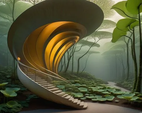 winding steps,helix,spiral staircase,biomimicry,mushroom landscape,spiral,winding staircase,spiralling,spiral art,spiral stairs,tree top path,winding,winding road,plant tunnel,futuristic landscape,time spiral,spirally,wave wood,curvilinear,spirals,Art,Artistic Painting,Artistic Painting 30