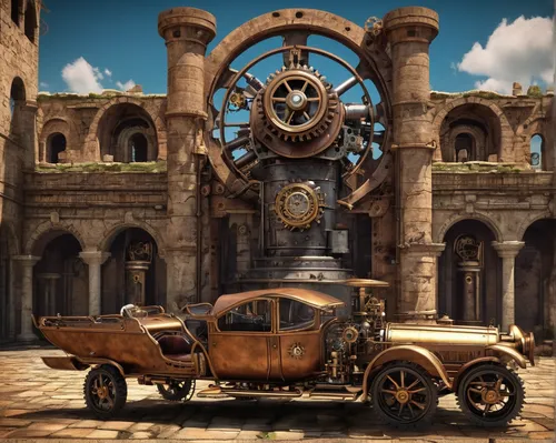 steampunk,steampunk gears,scrapped car,oradour sur glane,packard patrician,rust truck,rusty cars,clockmaker,antique car,time machine,old car,salvage yard,scrap car,old cars,junkyard,old vehicle,e-car in a vintage look,grandfather clock,vintage vehicle,ghost car rally,Conceptual Art,Fantasy,Fantasy 25