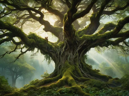 magic tree,the roots of trees,celtic tree,oak,forest tree,oak tree,elven forest,tree of life,old-growth forest,flourishing tree,the branches of the tree,roots,old tree,rosewood tree,tree and roots,branching,rooted,a tree,tree canopy,two oaks,Conceptual Art,Fantasy,Fantasy 05