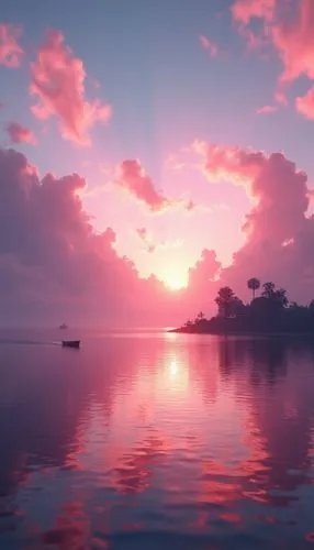 pink dawn,incredible sunset over the lake,atmosphere sunrise sunrise,eventide,calm water,tanoa,Photography,General,Realistic