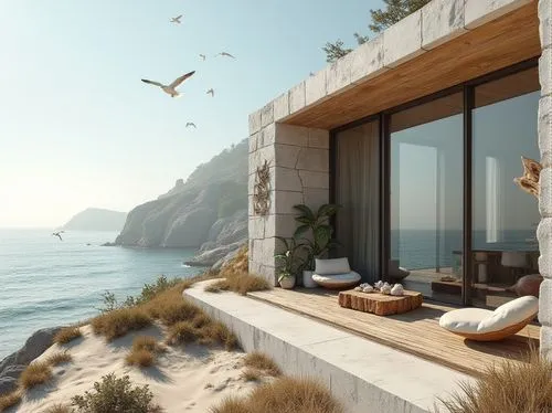 oceanfront,amanresorts,cliffside,dunes house,clifftop,beachfront,cliffs ocean,beach house,seaside view,oceanview,ocean view,house by the water,window with sea view,summer house,cliff top,floating huts,holiday villa,beachhouse,seclude,clifftops,Photography,General,Realistic