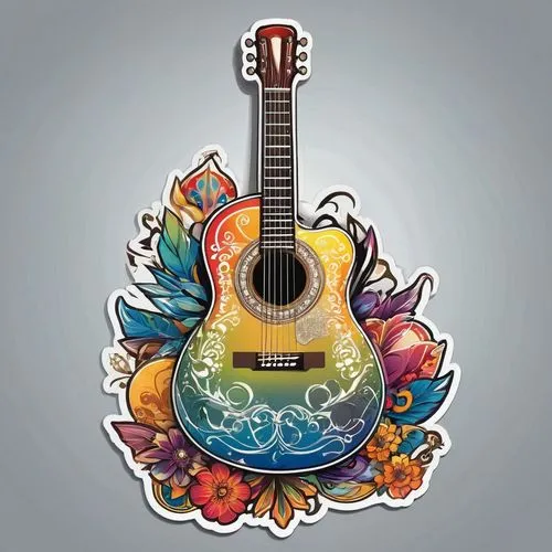 painted guitar,acoustic guitar,guitarra,guitar,concert guitar,classical guitar,guitare,takamine,ukulele,clipart sticker,maraca,the guitar,cavaquinho,mandolin,plectrum,epiphone,ukuleles,bouzouki,requinto,bouzoubaa,Unique,Design,Sticker