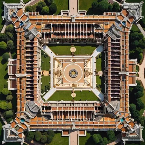 rashtrapati,palace garden,bird's-eye view,the center of symmetry,safdarjung,caracalla,peterhof palace,château de chambord,europe palace,lustgarten,schönbrunn castle,venaria,alhambra,view from above,schwetzingen,rajasthan,palaces,laxenburg,quadrangles,alcazar of seville,Unique,Design,Infographics