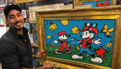 post impressionism,italian painter,picasso,glass painting,art painting,art dealer,popular art,mickey mouse,paintings,artist,pinocchio,art,micky mouse,painting technique,oil painting on canvas,oil on canvas,indian art,art and craft,folk art,holding a frame,Conceptual Art,Graffiti Art,Graffiti Art 01