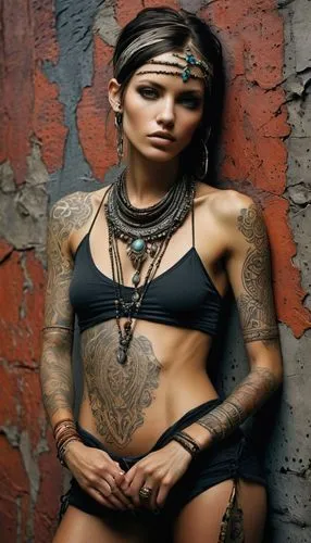 tattoo girl,ashlee,chicana,bani,salander,tatu,tats,ashba,tattooist,tatau,with tattoo,viveros,daffney,tattooists,tattooed,tatoos,voodoo woman,goth woman,tattoos,tattoo expo,Illustration,Realistic Fantasy,Realistic Fantasy 33