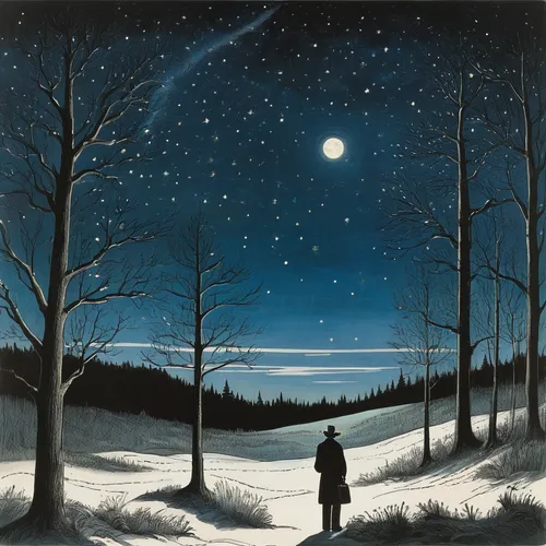 night scene,night snow,winter landscape,snow scene,winter dream,moonlit night,christmas landscape,midnight snow,winter background,snow landscape,carol colman,heather winter,snowy landscape,winter,night watch,early winter,in the winter,winter magic,the first frost,carol m highsmith,Illustration,Black and White,Black and White 22