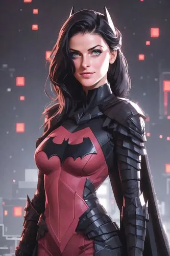 Stunning young woman,red dress, pink lipstick ,a woman dressed in a cat costume,scarlet witch,batwoman,xcx,karai,syleena,hela,Digital Art,Pixel