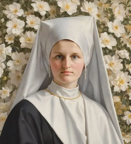 postulant,saint therese of lisieux,portrait of christi,lacordaire,bouguereau,timoshenko,nunsense,mozzetta,foundress,novitiate,ursulines,scholastica,duchesne,franciszka,wojtyla,nun,consolata,mediatrix,immacolata,vincentian,Digital Art,Classicism