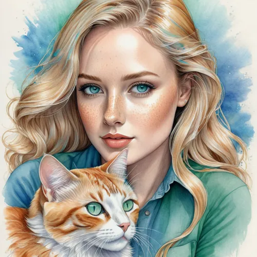 kat,cat with blue eyes,romantic portrait,custom portrait,fantasy portrait,elsa,cat portrait,vector illustration,girl portrait,cat's eyes,drawing cat,sci fiction illustration,blue eyes cat,cat lovers,cat vector,lily-rose melody depp,red tabby,color pencil,cat,kitten,Conceptual Art,Daily,Daily 17