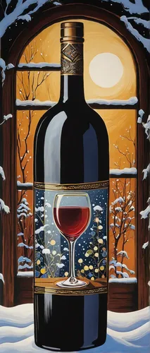 mulled wine,port wine,mulled wine christmas,winter drink,mulled claret,holiday wine and honey,glass painting,snowy still-life,red wine,christmas drink,dessert wine,wine barrel,kalimotxo,aniseed liqueur,black russian,wild wine,wineglass,wine cocktail,a glass of wine,bottle of wine,Illustration,Retro,Retro 26