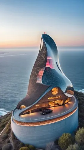 futuristic architecture,futuristic art museum,snohetta,house of the sea,alien ship,dunes house,Photography,General,Fantasy