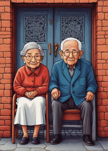 Write a heartwarming story about an elderly couple rediscovering their cultural heritage.,old couple,grandparents,elderly people,pensioners,retirement home,elderly,old people,senior citizens,pension,o