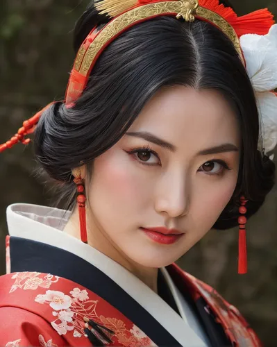 Akimoto Sayaka as Tomoe Gozen from TV drama "Kamakura Dono no 13 Nin" by NHK, Japan. Also Known As: The 13 Lords of the Shogun and 13 People From Kamakura,geisha,geisha girl,japanese woman,japanese id