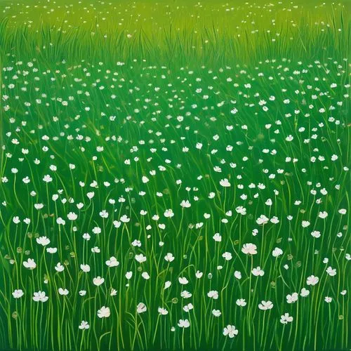 chives field,dandelion field,cotton grass,green meadow,dandelion meadow,clover meadow,Art,Artistic Painting,Artistic Painting 26