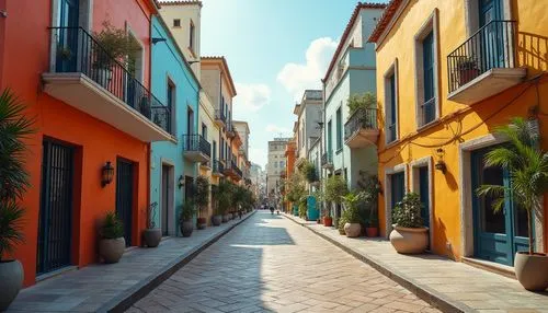 townhouses,san juan,colorful city,sanjuan,townhomes,nafplio,curacao,cartagena,antigua,calles,mizner,nafplion,streetscape,row houses,oranjestad,altea,inmobiliarios,quartiere,carrer,row of houses,Photography,General,Realistic