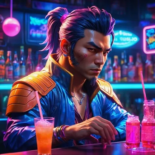 neon cocktails,kiryu,neon drinks,baoku,kamurocho,nikkatsu,Illustration,Realistic Fantasy,Realistic Fantasy 38