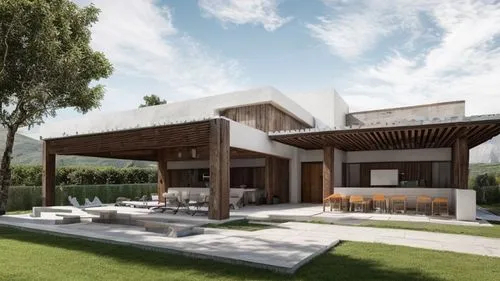 salón de fiestas, muros de piedra, techo de madera, pilares de ladrillo rojo, trabes de concreto blanco, muros verdes de fondo, paisaje campestre, alegría y felicidad, hermosa arquitectura,dunes house