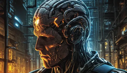 cyborg,sci fiction illustration,cybernetics,cable,sci fi,humanoid,cg artwork,scifi,electro,biomechanical,valerian,droid,barcode,cyberpunk,sci-fi,sci - fi,groot super hero,3d man,brainy,terminator,Illustration,American Style,American Style 02