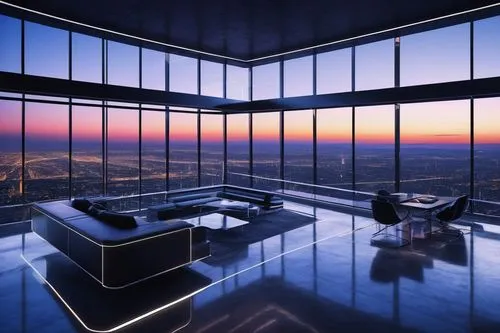 sky apartment,penthouses,skyloft,skydeck,glass wall,sky space concept,windows wallpaper,the observation deck,glass roof,skybox,skyscapers,roof landscape,livingroom,observation deck,skybar,skyboxes,ufo interior,modern living room,great room,3d background,Illustration,Retro,Retro 19