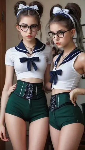 sailors,milkmaids,cheerleader,starlets,bombshells,irishwomen,sailor,waitresses,pin-up girls,two girls,majorettes,secretaries,two glasses,stewardesses,gymnasts,chordettes,delta sailor,nautical children,butterfly dolls,miniskirts