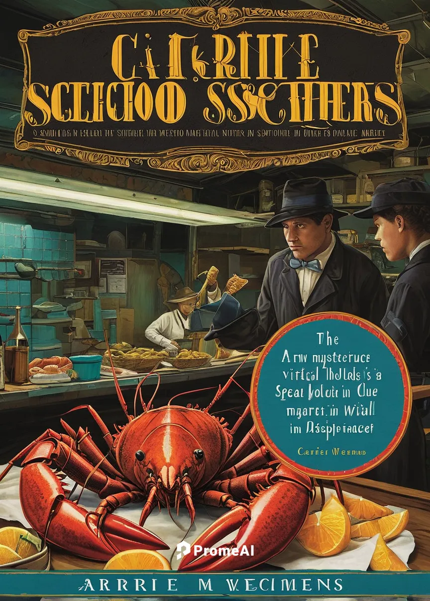 Craft a thrilling detective mystery where a spiny lobster holds the vital clue to solving a mysterious disappearance in a bustling seafood market.,shrimp inspector gadget crayfish,marine scientists,ar