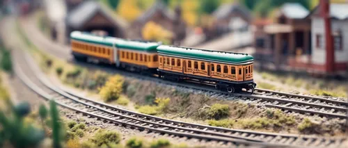 Compose a hauntingly beautiful melody inspired by the rhythmic sound of a narrow gauge train.,tilt shift,model train figure,model railway,model train,wooden train,wooden railway,toy train,rail traffic