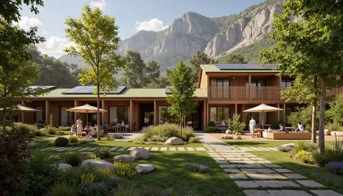 amanresorts,house in the mountains,house in mountains,chalet,mountain settlement,3d rendering,alpine village,rivendell,mountain huts,render,skardu,hunza,lijiang,cottars,teahouse,mountain village,lefay,shambhala,ecovillages,resort