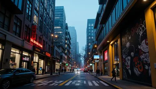 new york streets,soho,mongkok,paulista,alleyway,the street,alley,shanghai,street canyon,nyc,alleyways,shinjuku,greystreet,sidestreet,street view,manhattan,wangfujing,street lights,streetscape,5th avenue