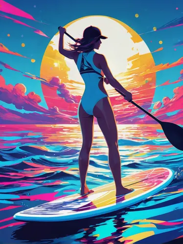 Describe the exhilarating feeling of standing on a paddleboard, gliding effortlessly across the sparkling ocean waves.,paddleboard,paddle board,kite boarder wallpaper,standup paddleboarding,summer ico