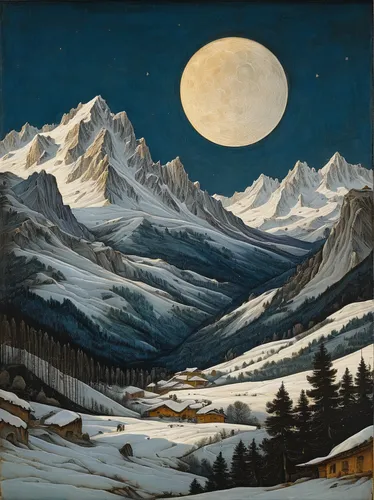 david bates,winter landscape,mountain scene,watzmann,snow landscape,ortler winter,christmas landscape,snow scene,berge stahl,cool woodblock images,salt meadow landscape,mountain landscape,moonlit night,snowy landscape,ortler,snowy mountains,mountainous landscape,ramsau,landscape mountains alps,alpine region,Art,Classical Oil Painting,Classical Oil Painting 34