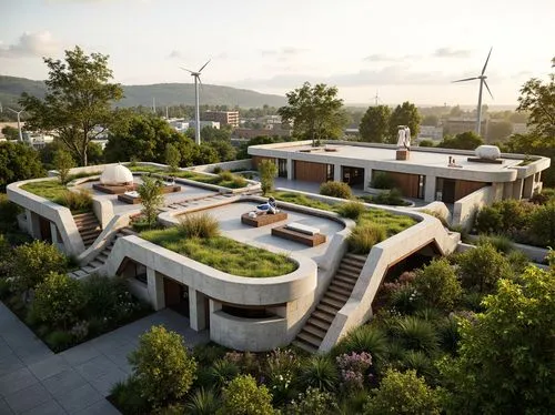 roof landscape,3d rendering,modern house,dunes house,render,luxury home,holiday villa,modern architecture,ecovillages,cube house,landscaped,roof terrace,cubic house,fresnaye,residential,beautiful home,mansion,futuristic architecture,renders,luxury property