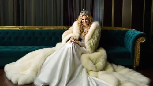 a floor-length dress,peignoir,noblewoman,fur coat,hadise,suit of the snow maiden