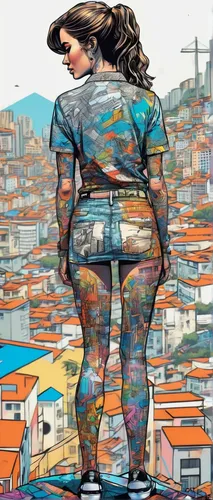 valparaiso,travel woman,wonder woman city,rio,comic halftone woman,rio de janeiro,world digital painting,woman thinking,tijuana,havana,globe trotter,lima,women climber,digital nomads,porto,girl walking away,woman's backside,rio de janeiro 2016,human settlement,graffiti