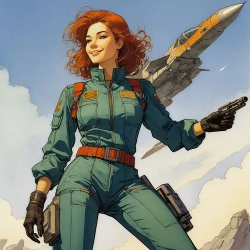 rocketeer,nausicaa,aviatrix,haught,romanoff,servicewoman,holtzman,laureline,askani,bisley,madelyne,brigitte,macniven,superfortress,bulletgirl,glider pilot,brigette,battletech,ripley,earhart,Illustration,Realistic Fantasy,Realistic Fantasy 04