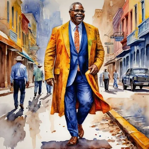 black businessman,satchmo,african businessman,jack roosevelt robinson,a black man on a suit,art tatum,braugher,duerson,quarterman,dibango,michael jordan,ebz,mutombo,shaq,gallman,biggie,gadson,seedorf,barksdale,new orleans,Illustration,Paper based,Paper Based 24