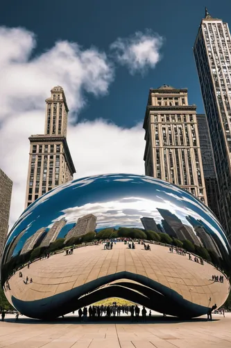 kidney bean,chicago,big marbles,chi,360 ° panorama,chicago skyline,public art,futuristic architecture,ellipse,bean,steel sculpture,birds of chicago,360 °,semicircular,pano,spherical,flatiron,glass sphere,futuristic art museum,flatiron building,Photography,Documentary Photography,Documentary Photography 27