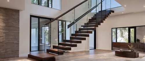 Visualize modern stairs with glass railings in a contemporary home.,steel stairs,outside staircase,wooden stair railing,staircase,wooden stairs,stone stairs,winding staircase,interior modern design,st