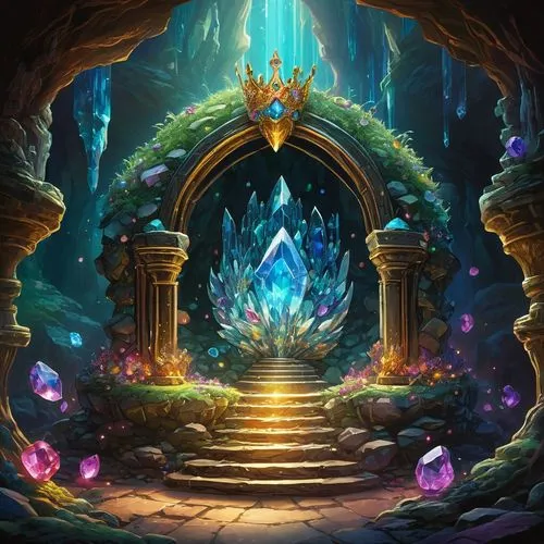 fantasy picture,alfheim,portal,fairy village,hall of the fallen,uriri,Illustration,American Style,American Style 01