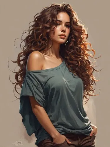 donsky,mohaddessin,digital painting,persian,woman portrait,curly brunette,Conceptual Art,Fantasy,Fantasy 15