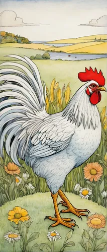 portrait of a hen,landfowl,cockerel,vintage rooster,red hen,hen,avian flu,rooster,white hen sussex,guinea fowl,fowl,chicken 65,prairie chicken,rooster head,pullet,laying hen,chook,chicken bird,bird painting,flower and bird illustration,Illustration,Realistic Fantasy,Realistic Fantasy 31