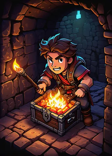 blacksmith,game illustration,treasure chest,miner,brick-kiln,scandia gnome,hearth,stone oven,collected game assets,cannon oven,witch's hat icon,charcoal kiln,pirate treasure,tinsmith,brick-making,dwarf cookin,growth icon,fire master,dungeons,furnace,Illustration,Abstract Fantasy,Abstract Fantasy 12