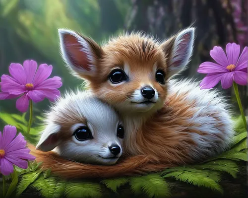 cute fox,cute animals,foxes,adorable fox,corgis,fox with cub,fox stacked animals,little fox,child fox,kawaii animals,garden-fox tail,fennec,fennec fox,cute animal,small animals,ring-tailed,twin flowers,flower animal,tenderness,hedgehogs,Conceptual Art,Fantasy,Fantasy 30