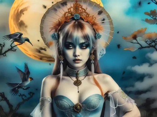 demoness,hekate,fantasy art,samhain,viveros,rasputina,Illustration,Realistic Fantasy,Realistic Fantasy 46