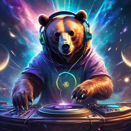 dj,pandabear,bebearia,bearman,bearlike,bearmanor,Illustration,Realistic Fantasy,Realistic Fantasy 01