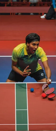 Describe a tense moment during a high-stakes table tennis match where every racket hit counts.,para table tennis,speed badminton,badminton,table tennis,silambam,ball badminton,mahendra singh dhoni,ind