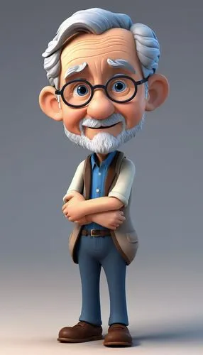 geppetto,elderly man,grandpa,pensioner,elderly person,older person,grandfather,old person,old man,professor,stan lee,senior citizen,grandparent,cute cartoon character,scandia gnome,harold,cartoon doctor,albert einstein,a carpenter,3d model,Unique,3D,3D Character