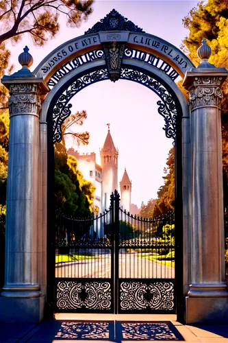 stanford university,stanford,gated,caltech,front gate,gates,usna,iron gate,usc,admissions,hollywood cemetery,howard university,gatech,marymount,archway,sdsu,ucla,gateway,lmu,woodburn,Unique,Design,Sticker