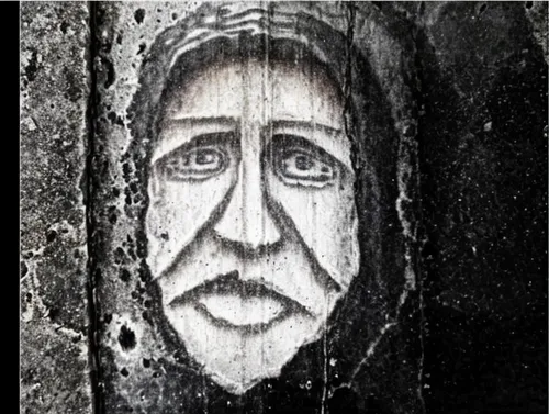 stone drawing,chalk drawing,berlin wall,pencil art,wall painting,charcoal drawing,lokportrait,streetart,woman's face,street artist,prisoner,gothic portrait,bayan ovoo,face,old door,the door,church door,damascus,face portrait,iron door